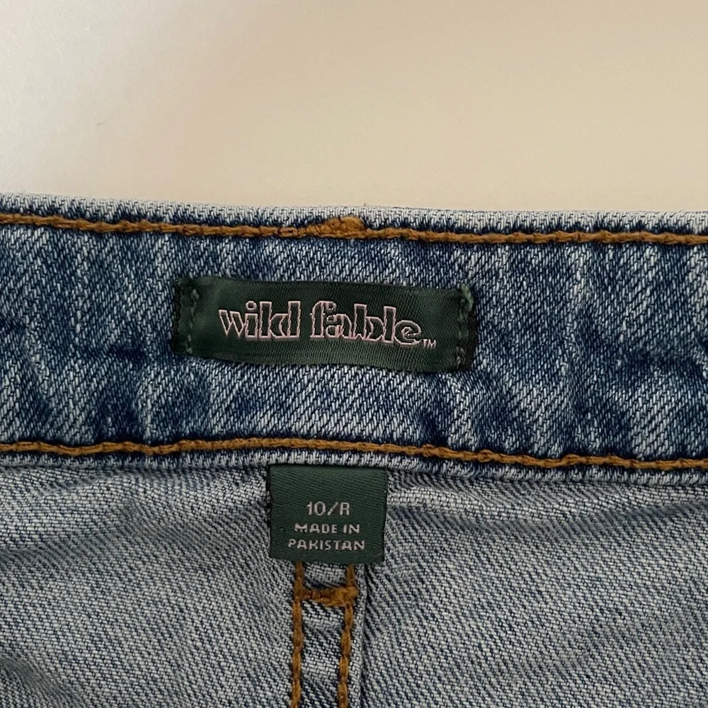 Wild Fable High Rise Rolled Cuff Shorts Blue 10R Beach Vacation
